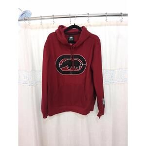 Ecko Unltd. Men's M  Red Marled Pullover Hoodie Logo Drawstring Pockets
